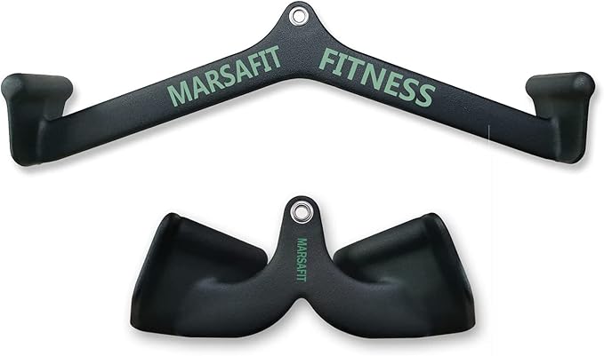 Home Gym Fitness Rowing T-bar V-bar Pulley Cable Machine Attachment, Bicep Curl Tricep Lat pulldown Bar Back Strength Training Handle Grips Lat Pull Down Bar for Seat Row Workout