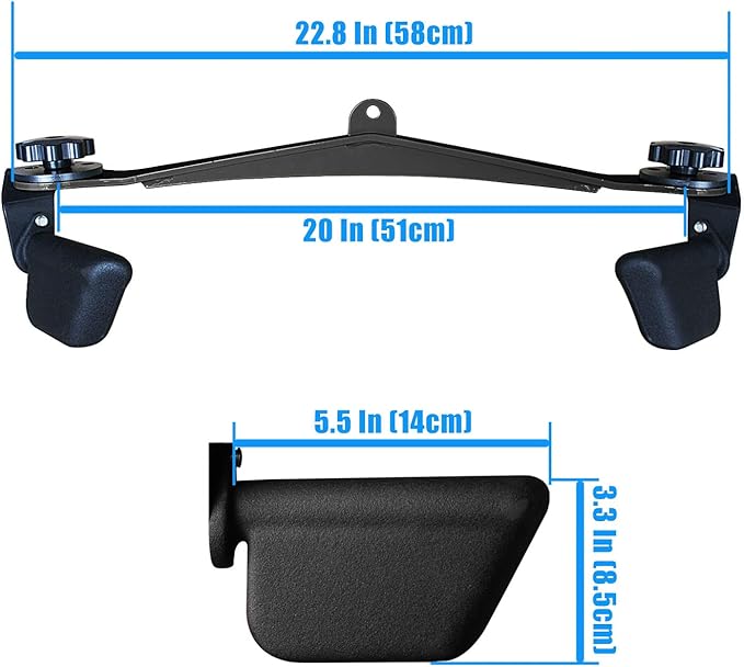 KORIKAHM Adjustable Lat Pull down Bar, Cable Machine Attachments for Gym, Home Gym Fitness T-bar Row Pulldown Attachments, Lat Pull Down Machine Wide Grip Neutral Grip Handle