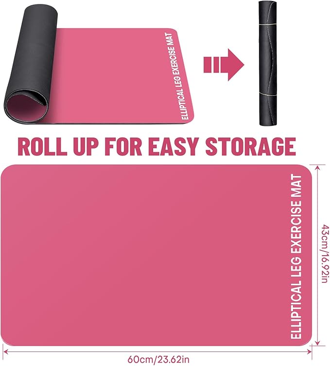 Under Desk Elliptical Mat - Non-Slip Exercise Equipment for Peloton Bike, Small Exercise Mat for Desk Workout Equipment