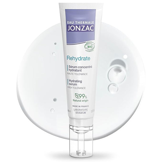 Eau Thermale Jonzac Rehydrate Organic Pure Hyaluronic Acid Hydrating Serum for Face - 24H Hydration - Plump and Repair Dehydrated Skin - Safe for Sensitive Skin - 1.01 fl oz