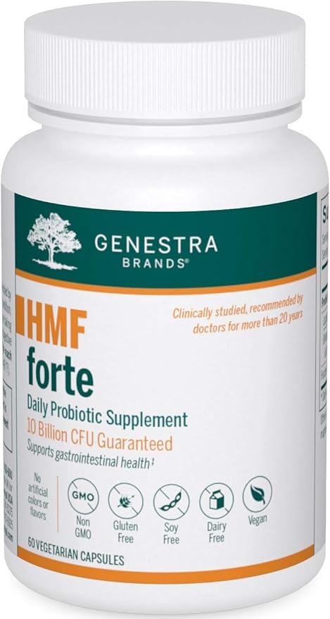 Genestra Brands - HMF Forte Probiotic Supplement - Four Strains of Probiotics to Promote GI Health - 120 Capsules