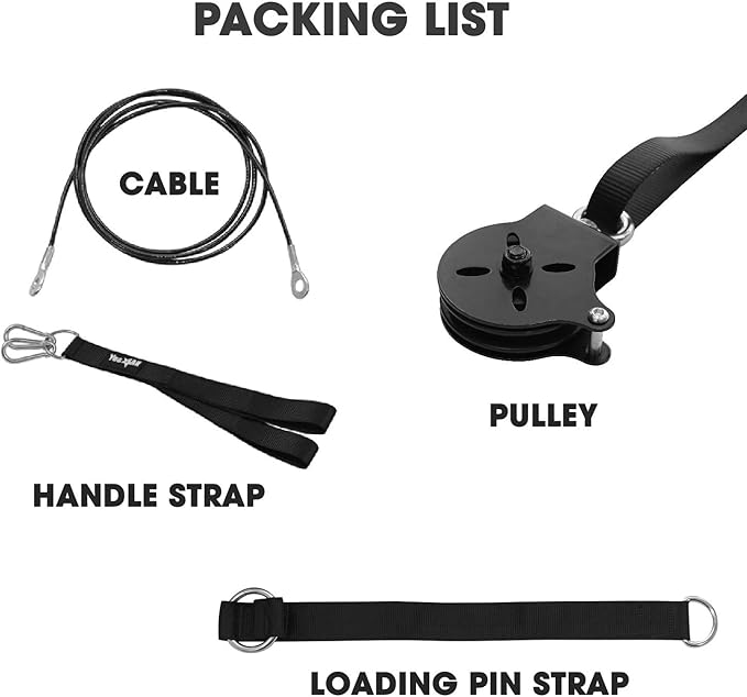 Yes4All Cable Machine Attachment, Double D Hanlde & Tricep Rope Cable Attachment, Weight Machine Accessories Load 880 LB for Home Gym