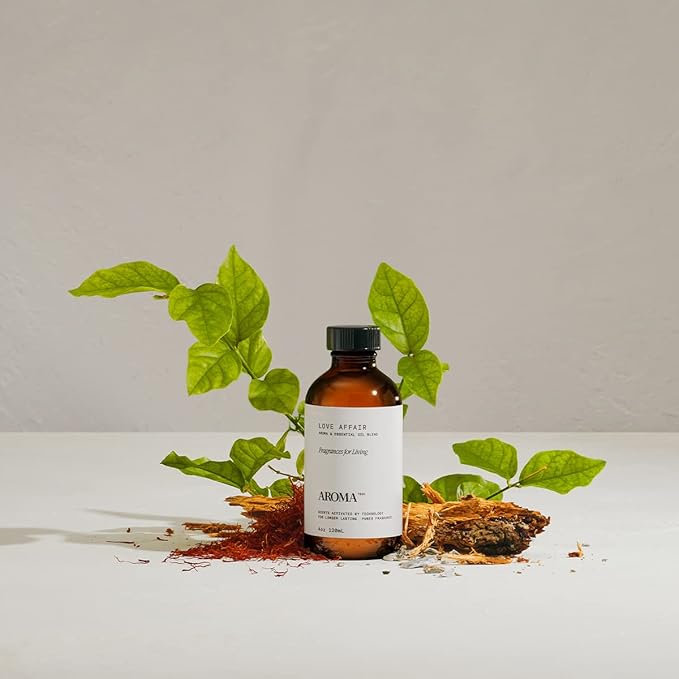 AromaTech Santal & Love Affair Set | Aroma Diffuser Essential Oils Blend of Santal Cardamom, Papyrus, Musk | Love Affair Jasmin, Saffron, Cedar, Ambergris - 120 Milliliter