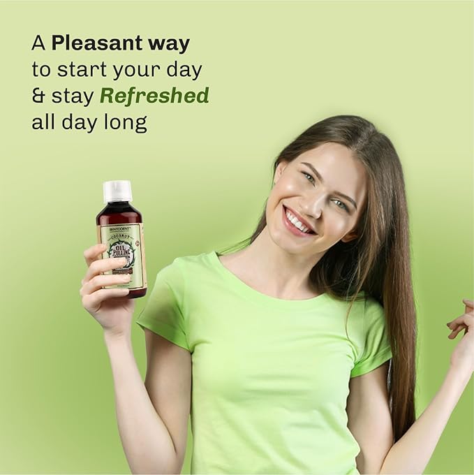 Bentodent Coconut Oil Pulling, Powerful Neem & Mint, Dual Strength of Sesame & Coconut Oil, Oil Pulling rinse for teeth & gums, Zero Sugar & No Alcohol mouthwash for Fresh Breath & Whitening,6 fl. oz.