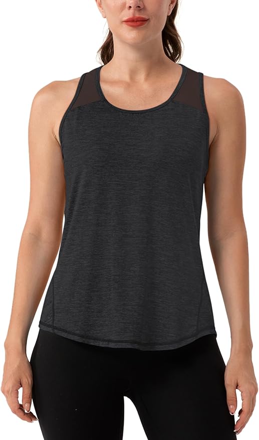 Aeuui Womens Workout Tops Sleeveless Racerback Tank Tops Mesh Yoga Athletic Running Shirts Gym Clothes for Women
