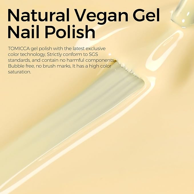 TOMICCA Yellow Gel Nail Polish15ml, Bright Yellow Nail Polish, Soak Off UV LED Macarons Gel Polish Colors, Pastel Nail Art Manicure Salon DIY for Spring Summer