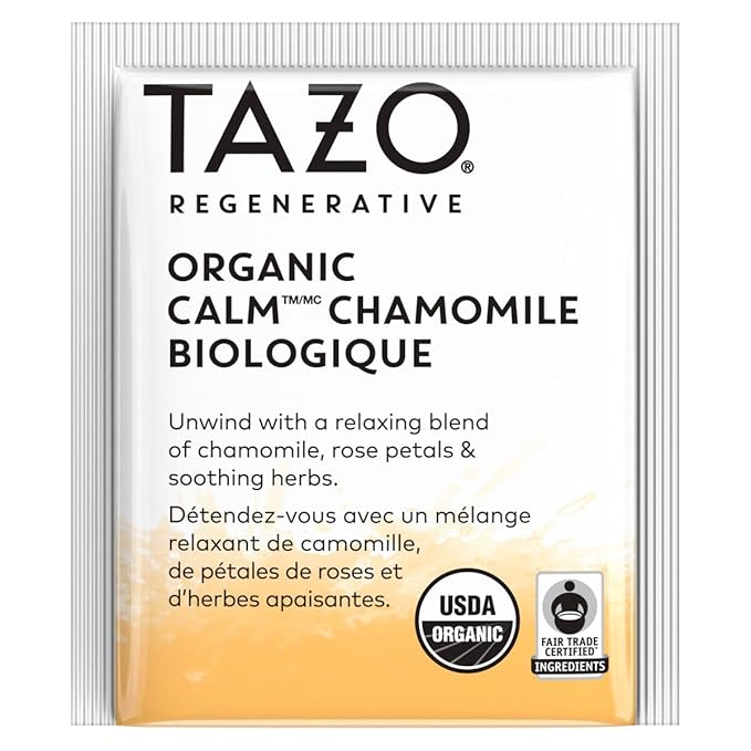 TAZO Calm Chamomile Herbal Tea Bags, Caffeine Free, 96 Total Tea Bags (16ct - Pack of 6)