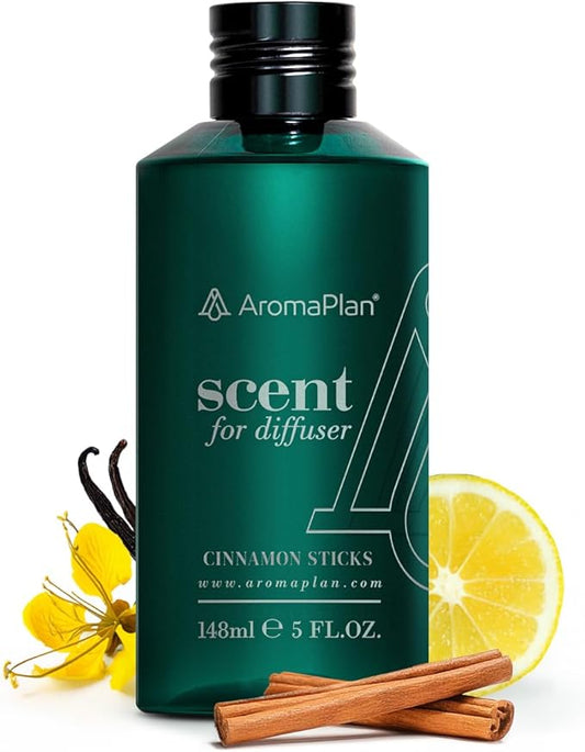 AromaPlan Hotel Scents Cinnamon Sticks 5 Fl Oz (148ml), Luxury Home and Hotel Fragrance Diffuser Oil for Aromatherapy - USA Made, Bigger Bottle, Bolder Aroma & Longer Lasting