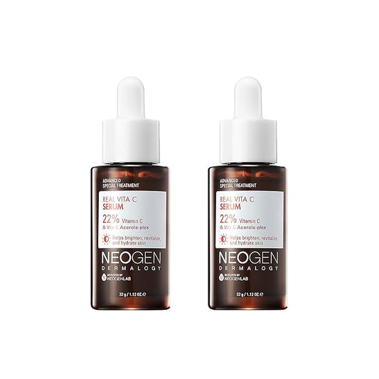 DERMALOGY by NEOGEN Vita C Serum 22% with Pure Ascorbic Acid,vitamin complex (Vitamin E, Vitamin B5) and Niacinamide -1.12 fl oz (Pack of 2)
