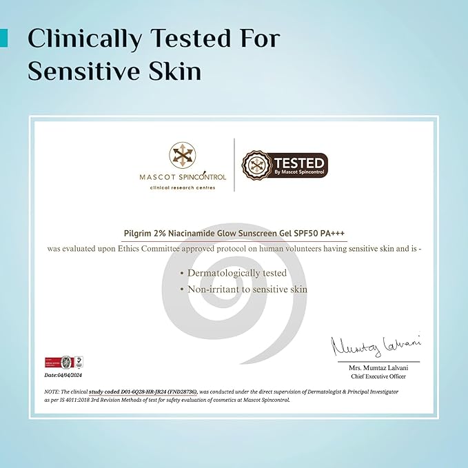 Pilgrim Korean Cica Moisturizer with 5 Ceramides & 2% Niacinamide Glow Gel Sunscreen SPF 50 PA+++ | Hydration, Barrier Strength & Bright Glow | Lightweight & Non-Sticky