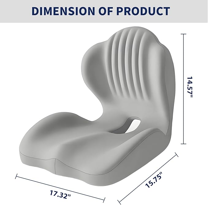 Lotarrotta Ergonomic Seat Cushion with Lumbar Support, Multi - Purpose Orthopedic Seat Pillow for Office Chair, Car, Dining Chair, Truck, Relief for Back, Hip, Leg Pain