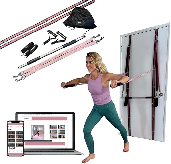 STAERK Pilates Suspension Training System - Premium Resistance Training Kit - At-Home Pilates for Strength & Flexibility - Resistance Bands Set for Home Gym, Travel, and Outdoors