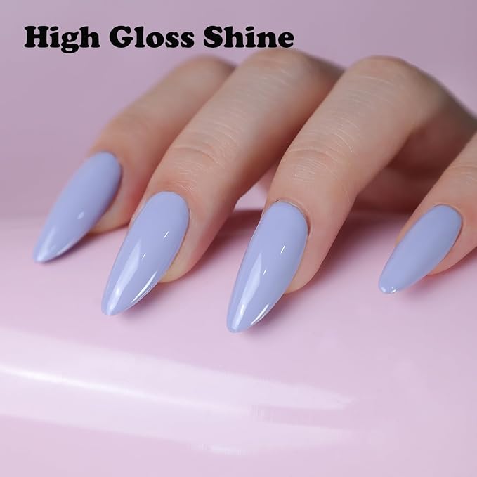FZANEST Gray Purple Gel Nail Polish, Gel Polish Soak Off Nail Polish Nail Art Manicure Salon DIY Gifts at Home, 0.51 OZ #D111