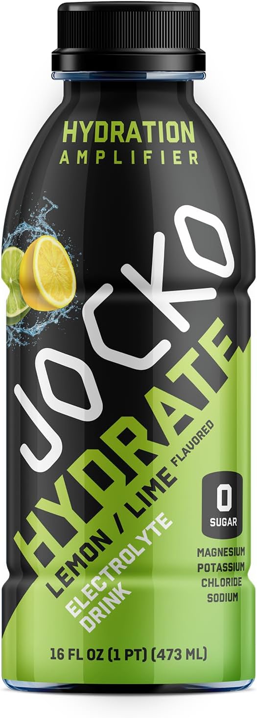 Jocko Fuel Hydrate Electrolyte Drinks - Sports Drink Hydration Amplifier, Thirst Quencher - Scientifically Formulated Electrolyte Blend Lemon-Lime 16 Oz (12 Pack)
