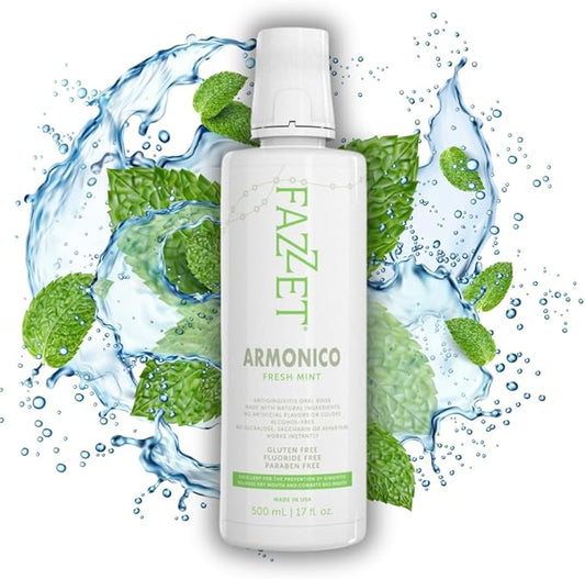 ARMONICO Anti-Gingivitis Oral Rinse – Soothe Tonsils, Combat Bad Breath – Alcohol, Gluten, and Paraben Free Mouthwash – Fresh Mint Flavor