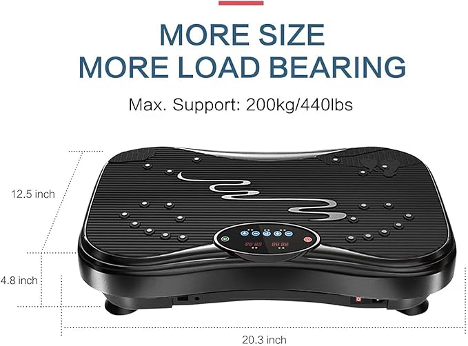 Vibration Plate Exercise Machine Whole Body Workout Vibration Fitness Platform for Home Fitness & Weight Loss + Remote + Loop Resistance Bands, 999 Levels
