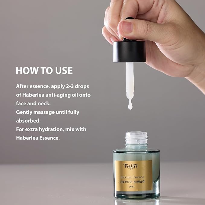 Haberlea Face Serum – Natural, Hydrating Serum for Dry Skin, Fine Lines & Wrinkles – Barrier Repair & Moisturizing Care for All Skin Types – Made in Taiwan – 30ml / 1.01 fl oz