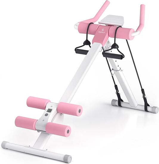 Home Gym Systems Ab Machine, Ab Workout Equipment, Adjustable Ab Trainer Machine for Abs Workout at Home Gym, Foldable, Knee Protection, Abdominal Trainer for Stomach