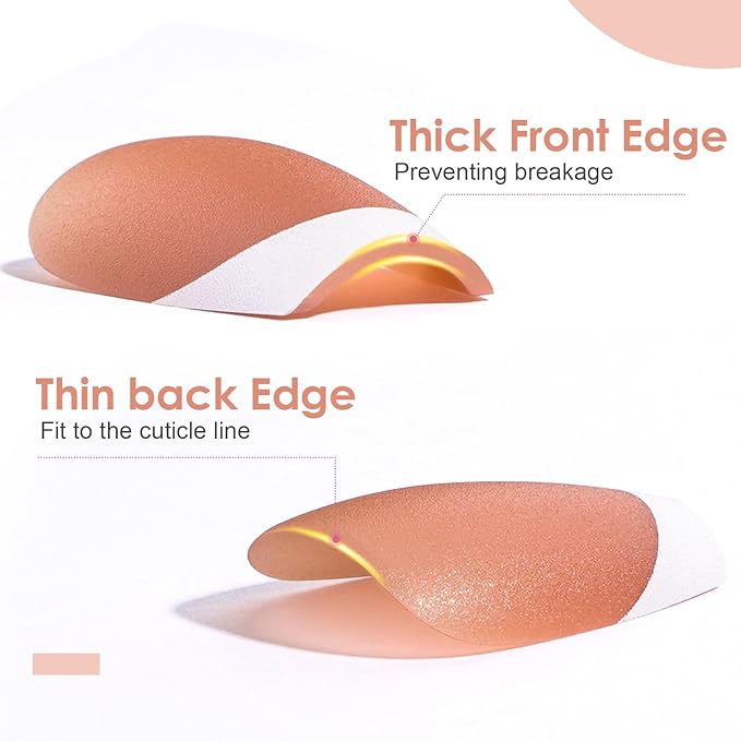 Canvalite French Tip Press on Nails Gel Nail Tips - 300Pcs Pre-Colored Quick and Easy Fake Nails with Designs Coffin Nails Tips Press on Nails Long DIY Nail Extensions, Nude White