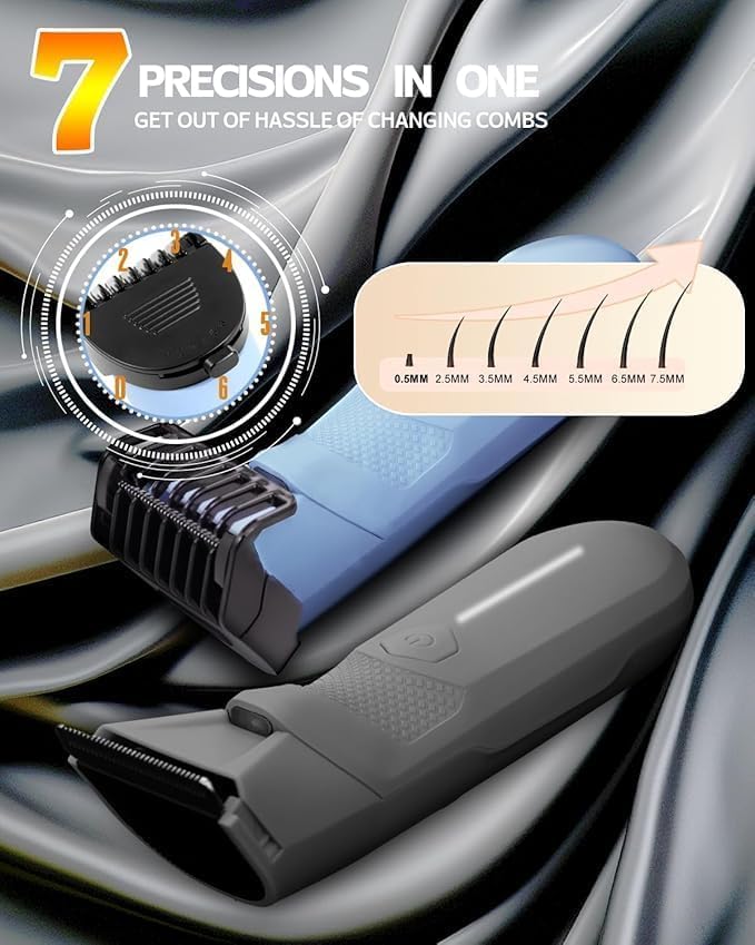 Manscaper for Men, Groin Trimmer for Men and Women, Body Hair Trimmer and Ball Trimmer with Light, Pubic Hair Shaver, Manscape Kit, 7 Precisions, Waterproof Wet / Dry Grooming, 240 Minutes Shaving