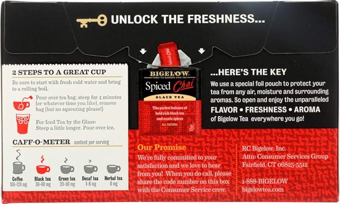 Bigelow Tea Black Tea - Spiced Chai - Case of 6 - 20 BAG