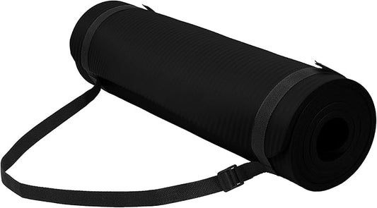 Yoga Mat, 1/2-Inch Extra Thick High Density Exercise Mat, Anti-Tear Exercise Yoga Mat with Carrying Strap, Suitable for Various Yoga Exercises