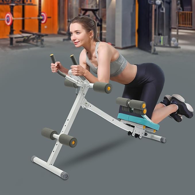 Ab Machine Adjustable AB Workout Equipment for Home Gym Fitness Core and Abdominal Trainer Foldable Fitness Equipment with Durable Steel Structure LCD Display for Burn Fat Build Ideal Body Shape