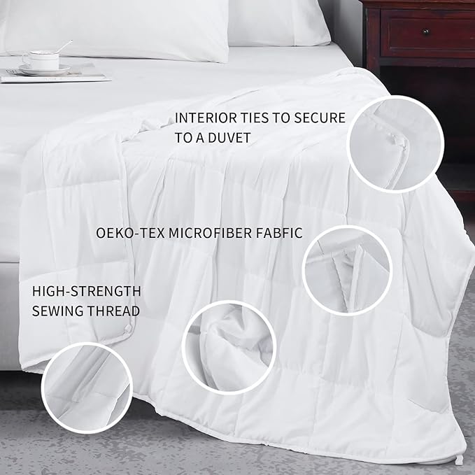 L'AGRATY Weighted Blanket - 48"x72" 15lbs Cooling Breathable Heavy Blanket Microfiber Material with Glass Beads for Adult All-Season Summer Fall Winter Soft Thick Comfort