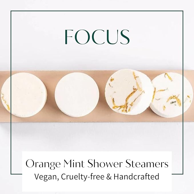 Thulisa Naturals Orange Mint Shower Steamers Aromatherapy | Organic Shower Bombs with Essential Oils | Self Care Christmas Birthday & Spa Gifts for Women & Men | Stocking Stuffers | 4 Pack