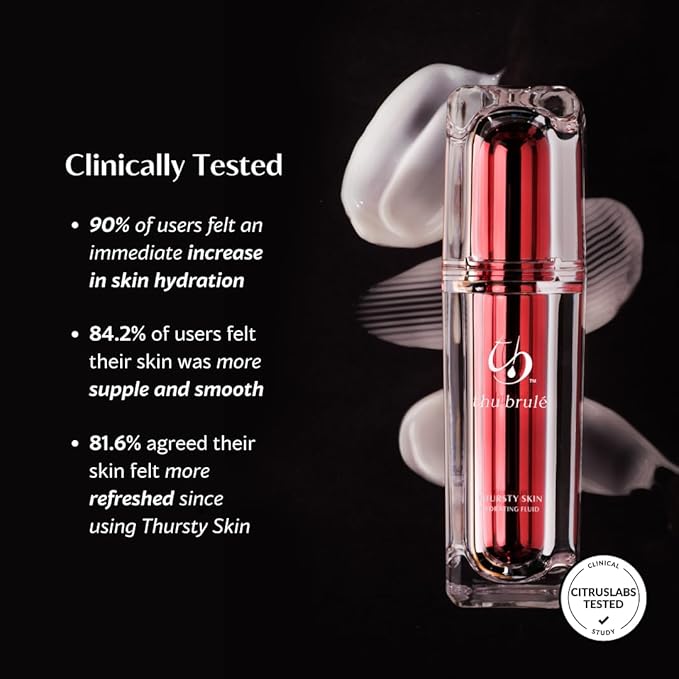 Thursty Skin Hydrating Fluid | Anti-Aging Face Serum with 5 Types of Hyaluronic Acid & Rambutan | Deep Hydration Targets Collagen Skin Renewal Firming & Radiance - Clinically Tested -10ml
