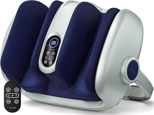 MIKO Shiatsu Foot Massager for Circulation & Pain Relief - Deep Tissue Kneading, Heat Therapy for Plantar Fasciitis, Neuropathy, Diabetics - Fits Up to Size 15