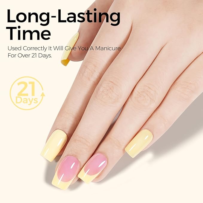 TOMICCA Yellow Gel Nail Polish15ml, Bright Yellow Nail Polish, Soak Off UV LED Macarons Gel Polish Colors, Pastel Nail Art Manicure Salon DIY for Spring Summer