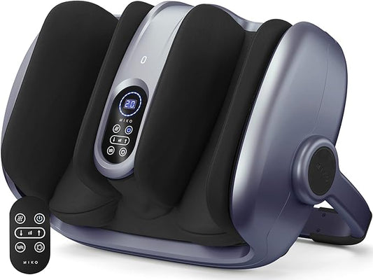 MIKO Shiatsu Foot Massager Machine Deep Tissue Massage Improves Circulation, Blood Flow with Deep Kneading, Heat Therapy - Plantar Fasciitis, Neuropathy, Diabetics Fits Up to Size15