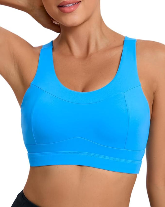 RUNNING GIRL High Impact Sports Bras for Women,Racerback Running Bra Workout Crop Tank Tops Longline Sports Bra Push up