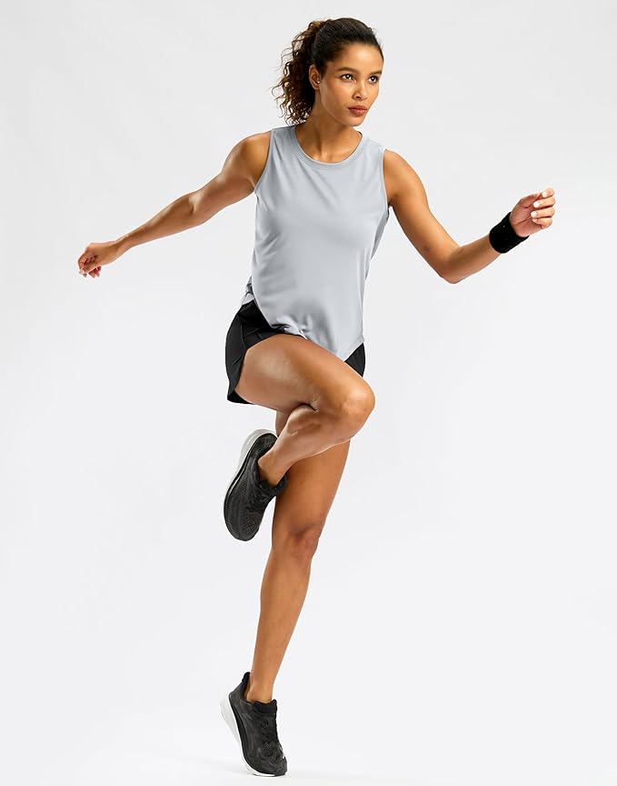 G Gradual Workout Tank Top for Women Sleeveless Athletic Yoga Tops High Neck Quick Dry Running Tennis Sports Shirts for Women