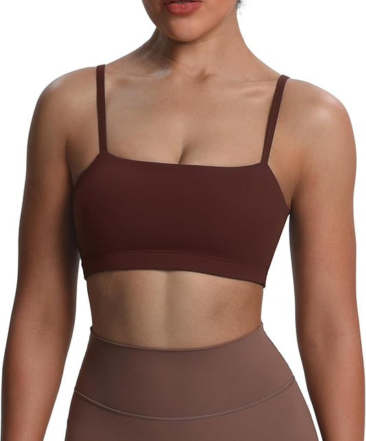 Aoxjox Women's Workout Bandeau Bras Training Fitness Running Yoga Crop Tank