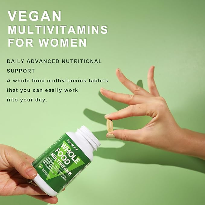 Vegan Whole Food Multivitamin for Men, Methylated Multivitamin for Men and Women, Organic Fruit and Veggies Supplement, Herb & Mushroom Blend, Plant Omegas, All Natural, Non-GMO, 180 Count