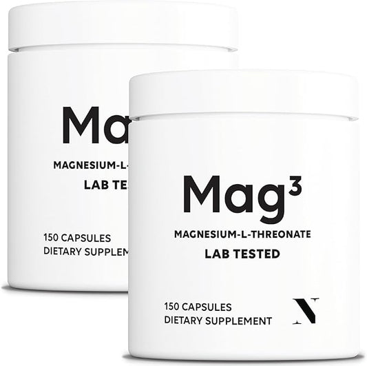 (2 Pack) Mag3 Magnesium L Threonate 2000mg Per Serving, 30 Servings of Pharmaceutical Grade, Non-GMO, Soy Free, Gluten Free, Vegetarian Capaules - Supplement for Brain, Joint, Supplement*