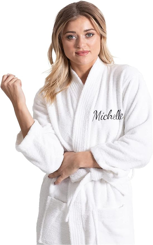 Turkuoise Soft & Absorbent Towel Robe, 100% Cotton Turkish Terry Cloth Kimono Bathrobes for Women