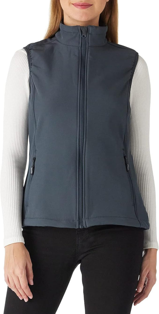 Outdoor Ventures Women's Lightweight Softshell Vest Windproof Fleece Lined Zip Up Sleeveless Jacket for Running Hiking Golf
