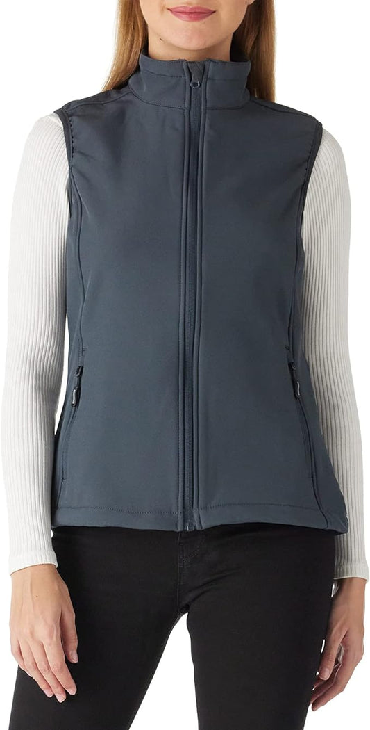 Outdoor Ventures Women's Lightweight Softshell Vest Windproof Fleece Lined Zip Up Sleeveless Jacket for Running Hiking Golf
