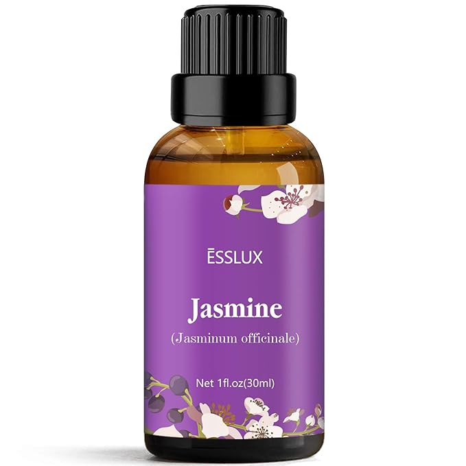 Jasmine Essential Oil, ESSSLUX Aromatherapy Oils for Diffuser, Massage, Soap, Candle Making, Perfume, 30 ml