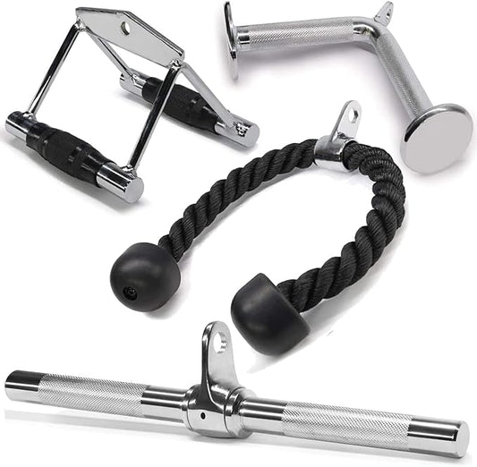 Yes4All Cable Machine Attachment, Double D Hanlde & Tricep Rope Cable Attachment, Weight Machine Accessories Load 880 LB for Home Gym