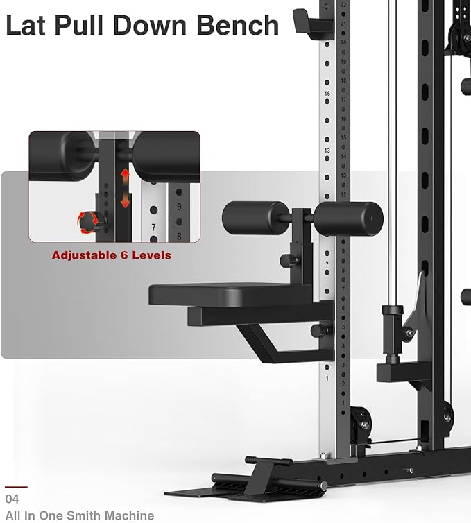 DONOW Smith Machine with Weight Stacks Home Gym Sytem Power Cage Squat Rack Dual Cable Crossover Machine All in One