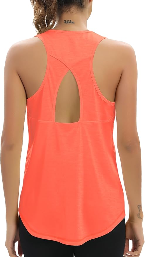 Aeuui Womens Workout Tops Open Back Racerback Tank Tops Sleeveless Yoga Athletic Running Shirts Gym Clothes for Women