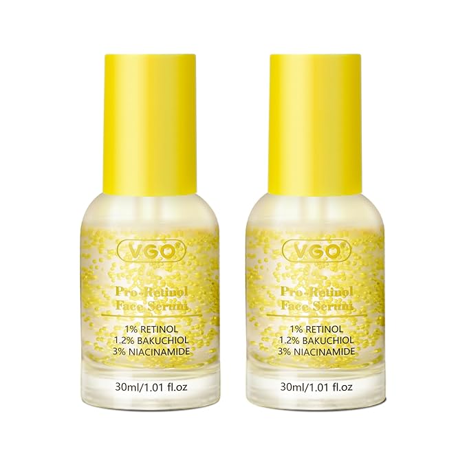 Bakuchiol Retinol Serum, 1% Retinol for Anti-Aging and Anti-Wrinkle, Gentle Yet Potent Formula for Sensitive Skin.