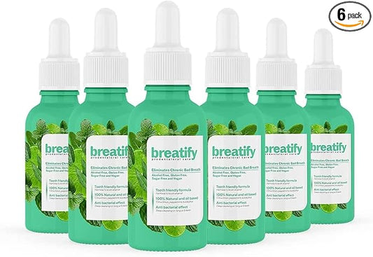Bad Breath Eliminating Serum – Bad Mouth Smell Removing Drops – Easy to Carry and Handy Fresh Breath Oil-serum, 20 mL, 0.68 Oz (Pack of 6, 4.08 Oz)