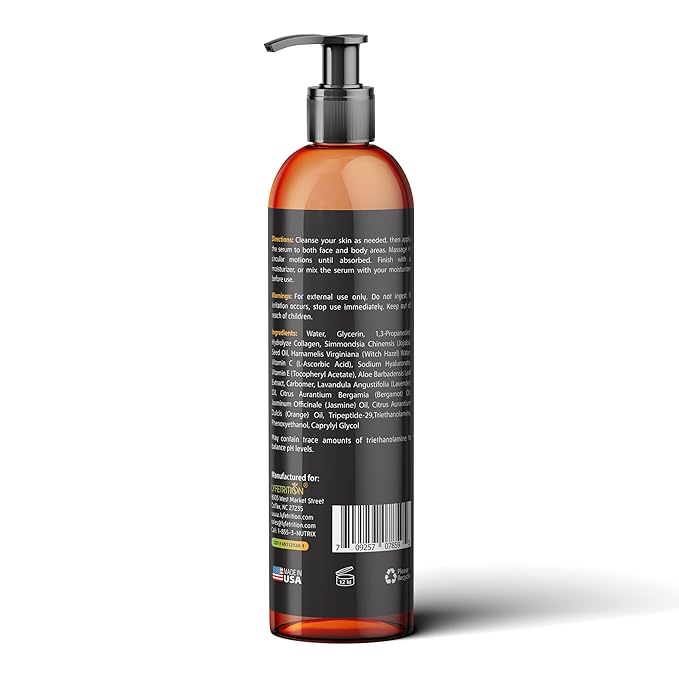 Lyfetrition Vegan Youth | 12 Fl oz Large Bottle | Anti-Aging And Wrinkle Serum | (Skin and Face Formula).