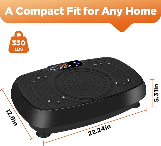Vibration Plate Exercise Machine, Full Body Exercise Equipment, 199 Adjustable Speeds Power Vibration Board Used for Home Fitness, Shaping, Training, Recovery, and Weight Loss