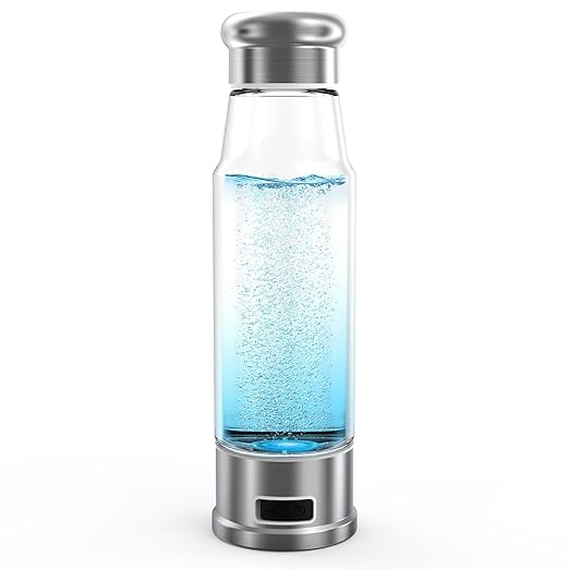 Hydrogen Water Bottle 5-Min Electrolysis 15.22OZ 1500 PPB Water Ionizer with SPE/PEM Technology, Hydrogen Water Bottle for Women/Men/Office/School